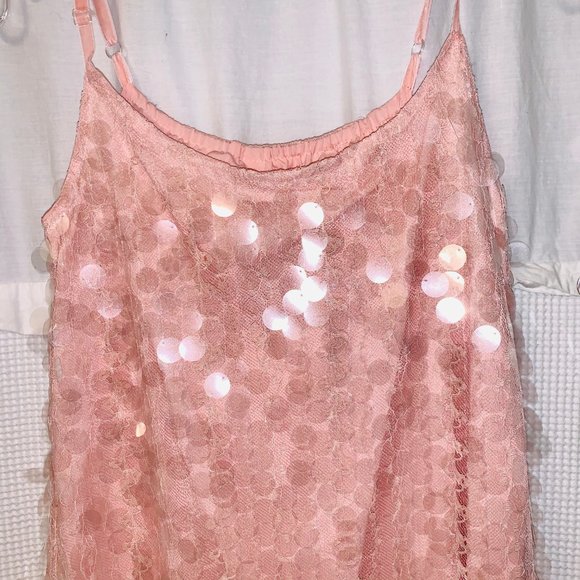 NEW AVANTLOOK Sleeveless Peach & Sequin Dress - Picture 3 of 5